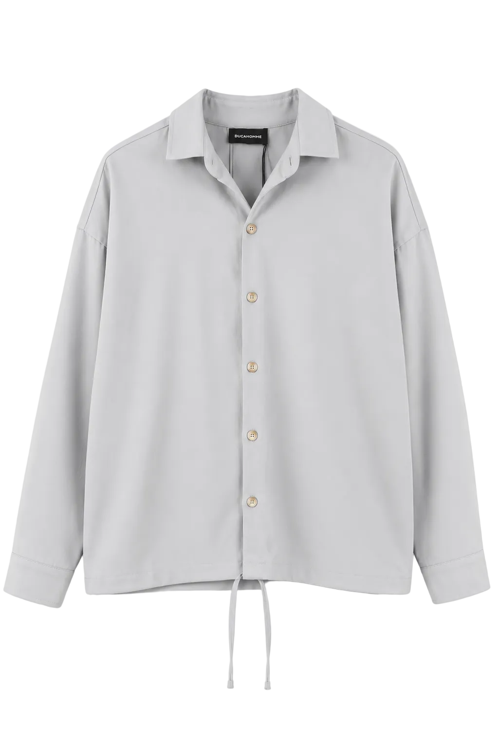 Cămașă oversized gri deschis cu design minimalist și croială modernă casual premium