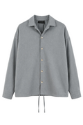Cămașă oversized gri cu design minimalist și croială modernă casual premium
