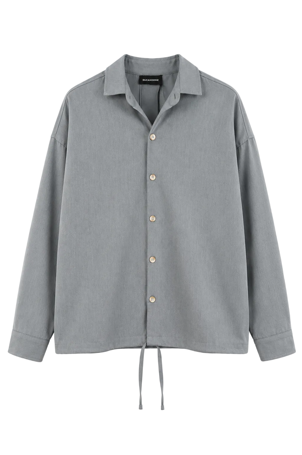 Cămașă oversized gri cu design minimalist și croială modernă casual premium