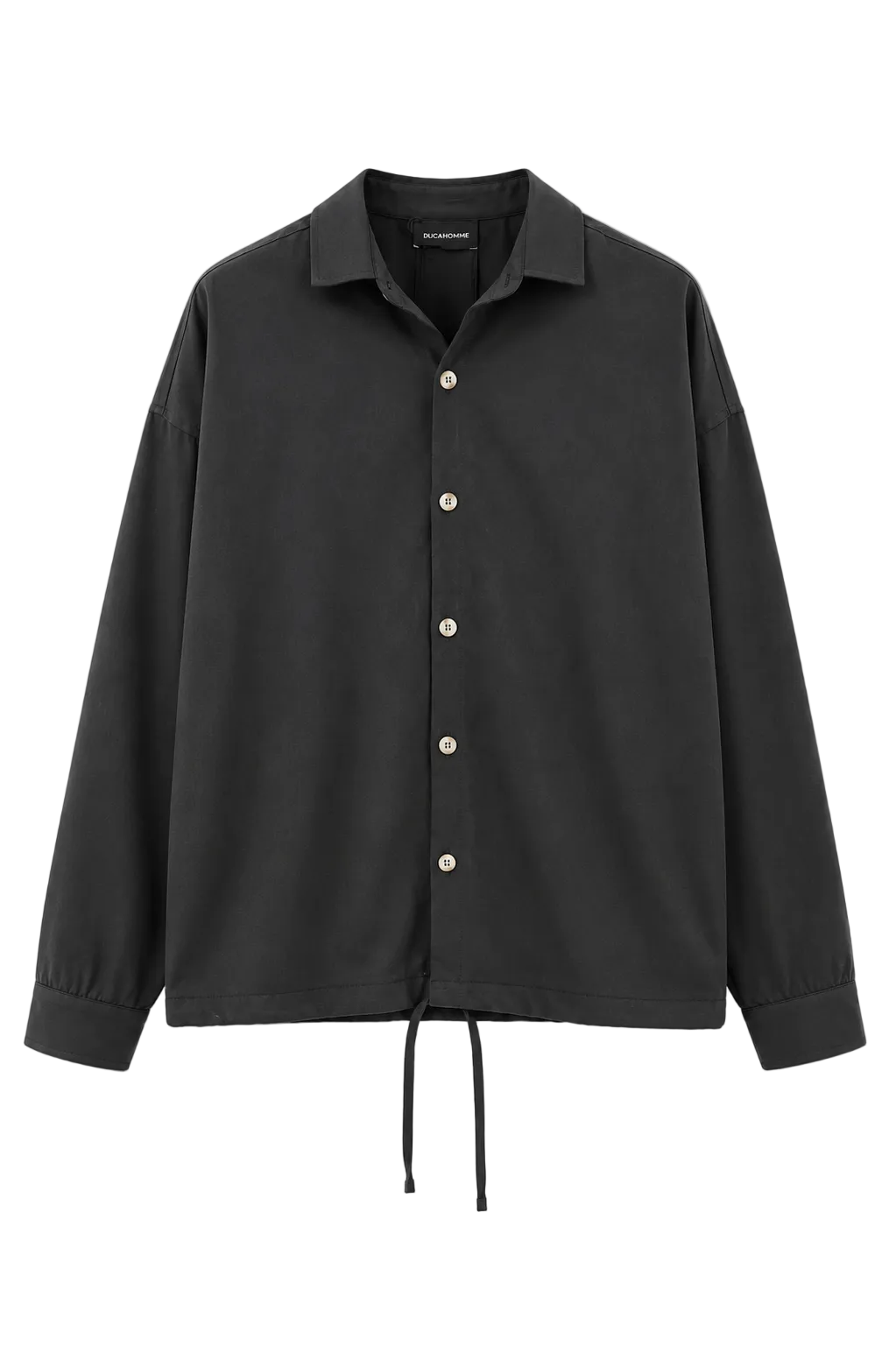 Cămașă oversized neagră cu design minimalist și croială modernă casual premium