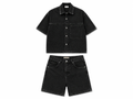 Set Denim Bărbați Negru (Cămașă și Pantaloni Scurți) – 100% Bumbac - produs fashion bărbați Atelier AXD