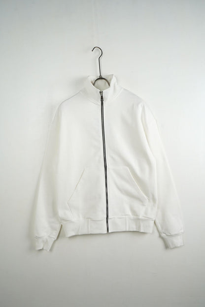 Hanorac Alb Bărbați cu Fermoar – Fără Glugă