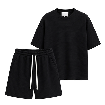 Compleu Negru Premium din Bumbac Elastic și Poliester