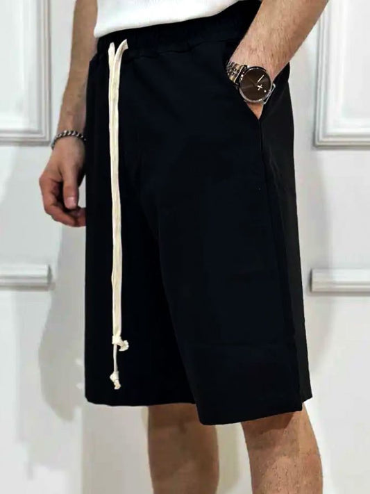 Pantaloni scurti barbatesti casual cu siret reglabil