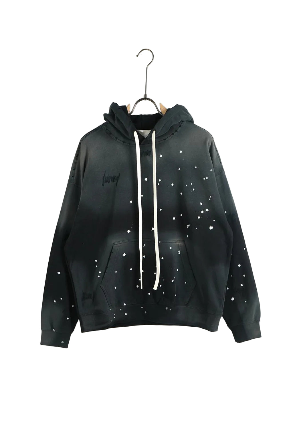 Hanorac streetwear bărbați cu imprimeu tip stropi de vopsea, vedere frontală.