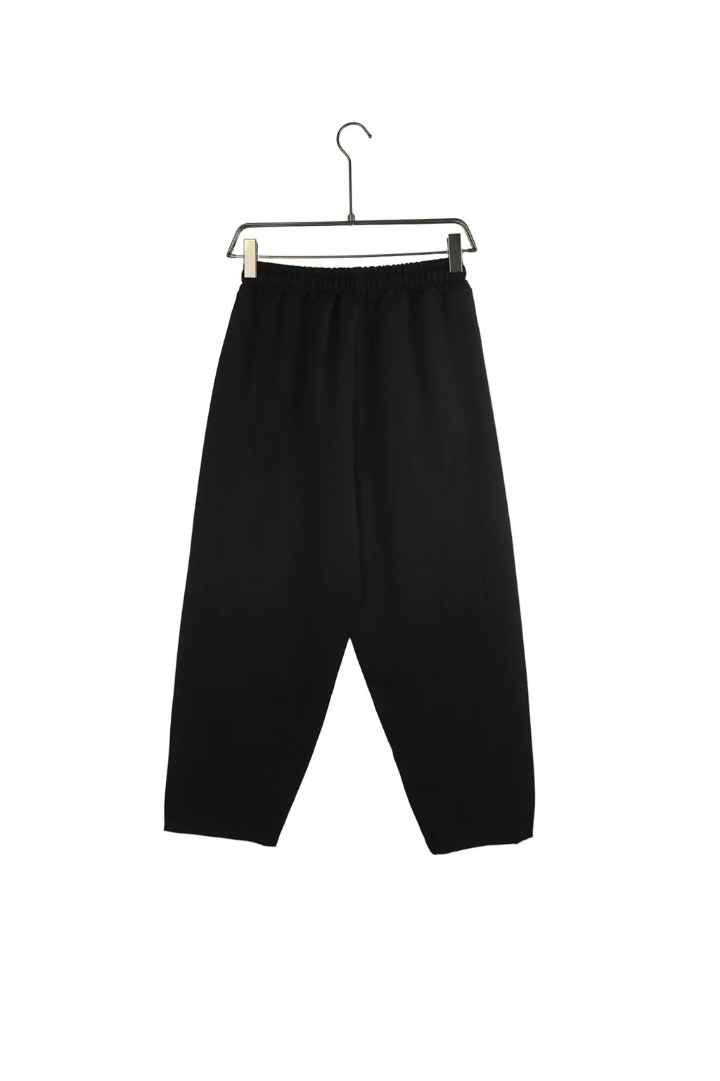 Pantaloni lungi negri model lejer (larg) cu șnur reglabil, stil casual de zi