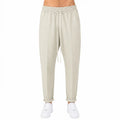 Pantaloni lungi slim crem pentru bărbați, vedere din față cu șnur ajustabil
