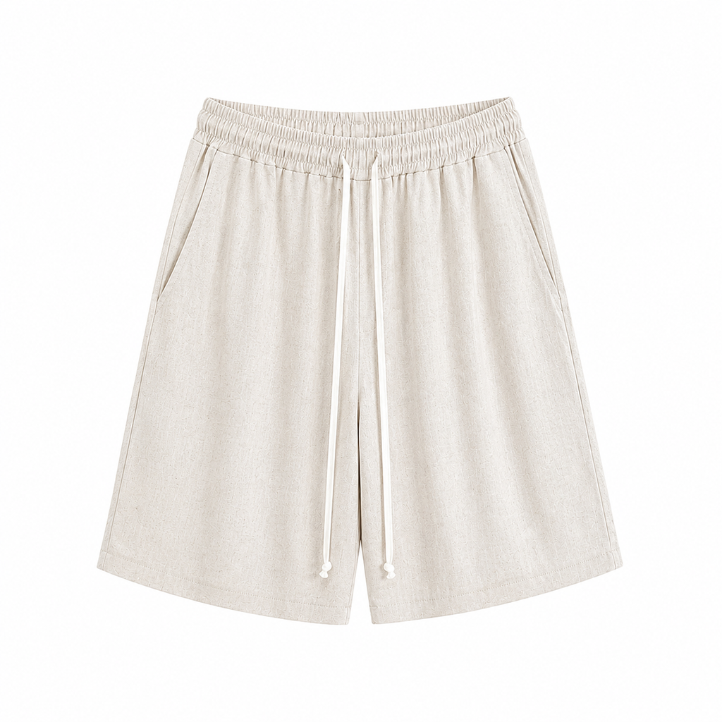 Pantaloni Crem cu Șnur Lung – 70% Vâscoză, 30% In - produs fashion bărbați Atelier AXD