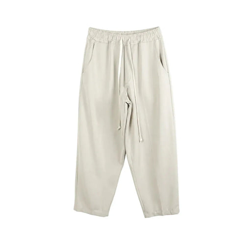 Pantaloni wide leg bej pentru bărbați, vedere frontală pe fundal alb