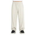 Pantaloni lungi wide leg bej pentru bărbați, purtați din față cu șnur ajustabil