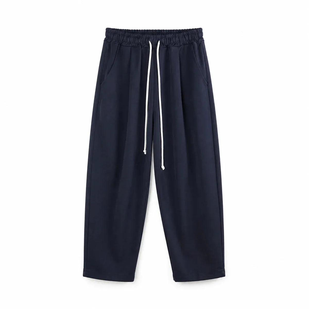 Pantaloni bleumarin cu croială largă pentru bărbați, vedere din spate cu buzunar