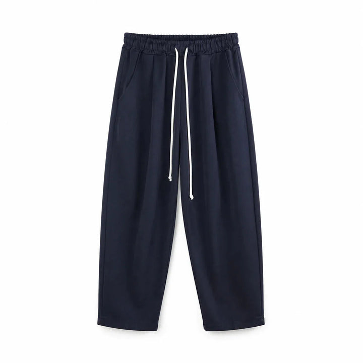 Pantaloni bleumarin cu croială largă pentru bărbați, vedere din spate cu buzunar