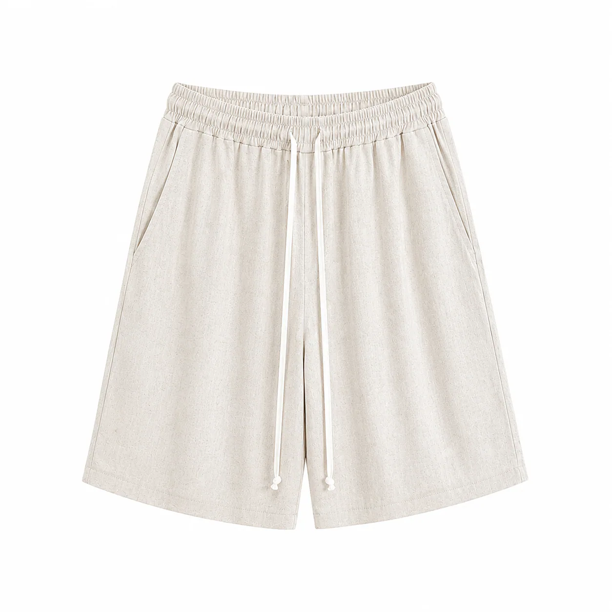 Pantaloni Crem cu Șnur Lung – 70% Vâscoză, 30% In - produs fashion bărbați Atelier AXD