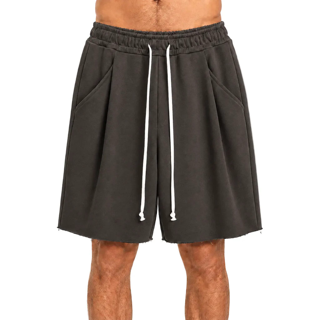 Pantaloni Maro Oversized cu Cusătură Frontală și Șnur Lung