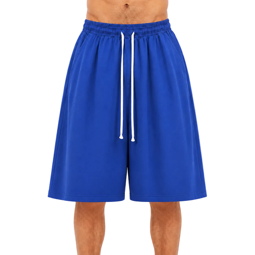 Pantaloni albaștri oversized pentru bărbați, croială balloon fit și șnur lung – Atelier AXD