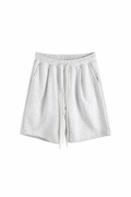 Pantaloni Scurți Bărbați Gri-Alb din Bumbac cu Șnur Lung
