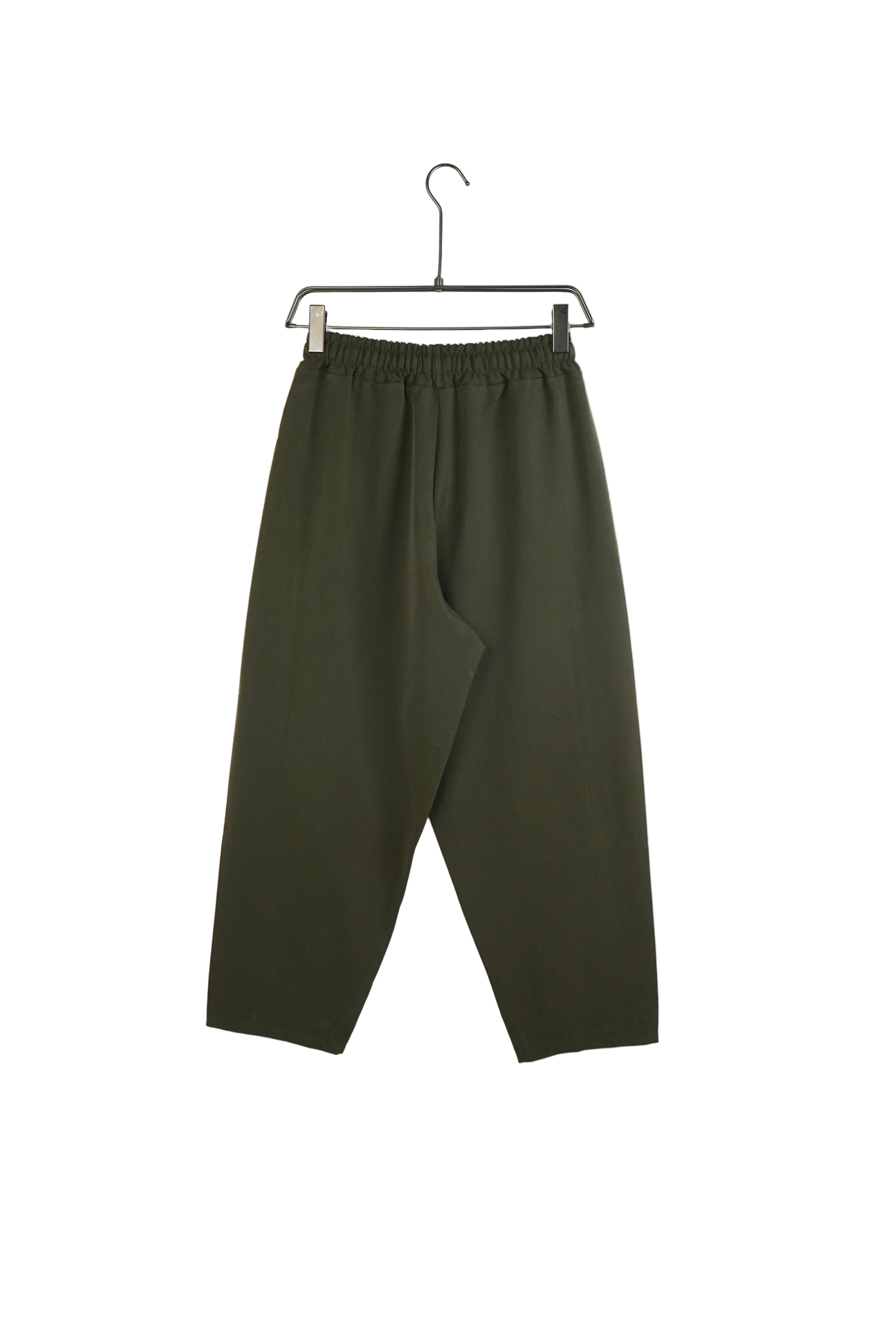 Pantaloni verzi bărbați croială largă cu șnur lung în talie, design modern pentru un stil urban relaxat