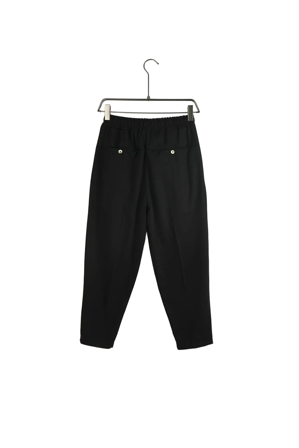 Pantaloni lungi negri bărbați, design casual cu șnur lung tip șiret, piesă esențială în garderoba masculină modernă.