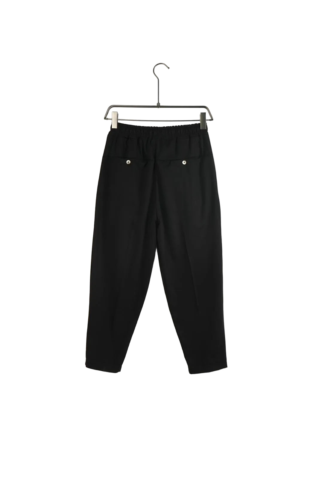 Pantaloni lungi negri bărbați, design casual cu șnur lung tip șiret, piesă esențială în garderoba masculină modernă.