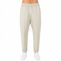 Pantaloni lungi slim crem pentru bărbați, vedere din față cu șnur ajustabil