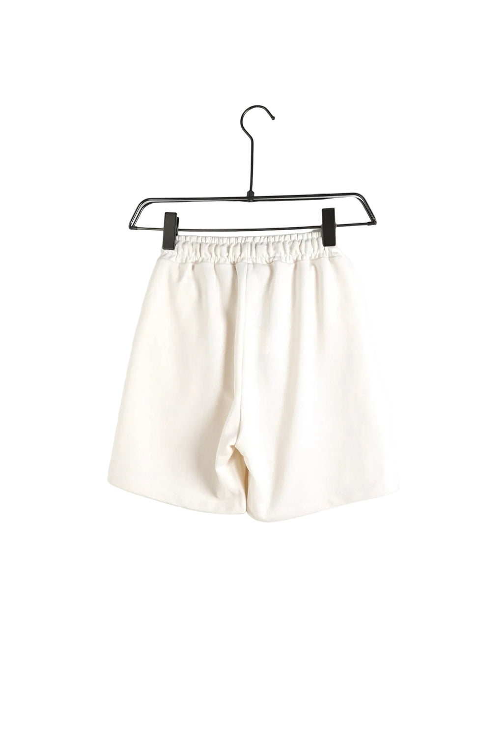 Pantaloni scurți albi model streetwear pentru băieți, cu șiret lung ornamental și talie elastică