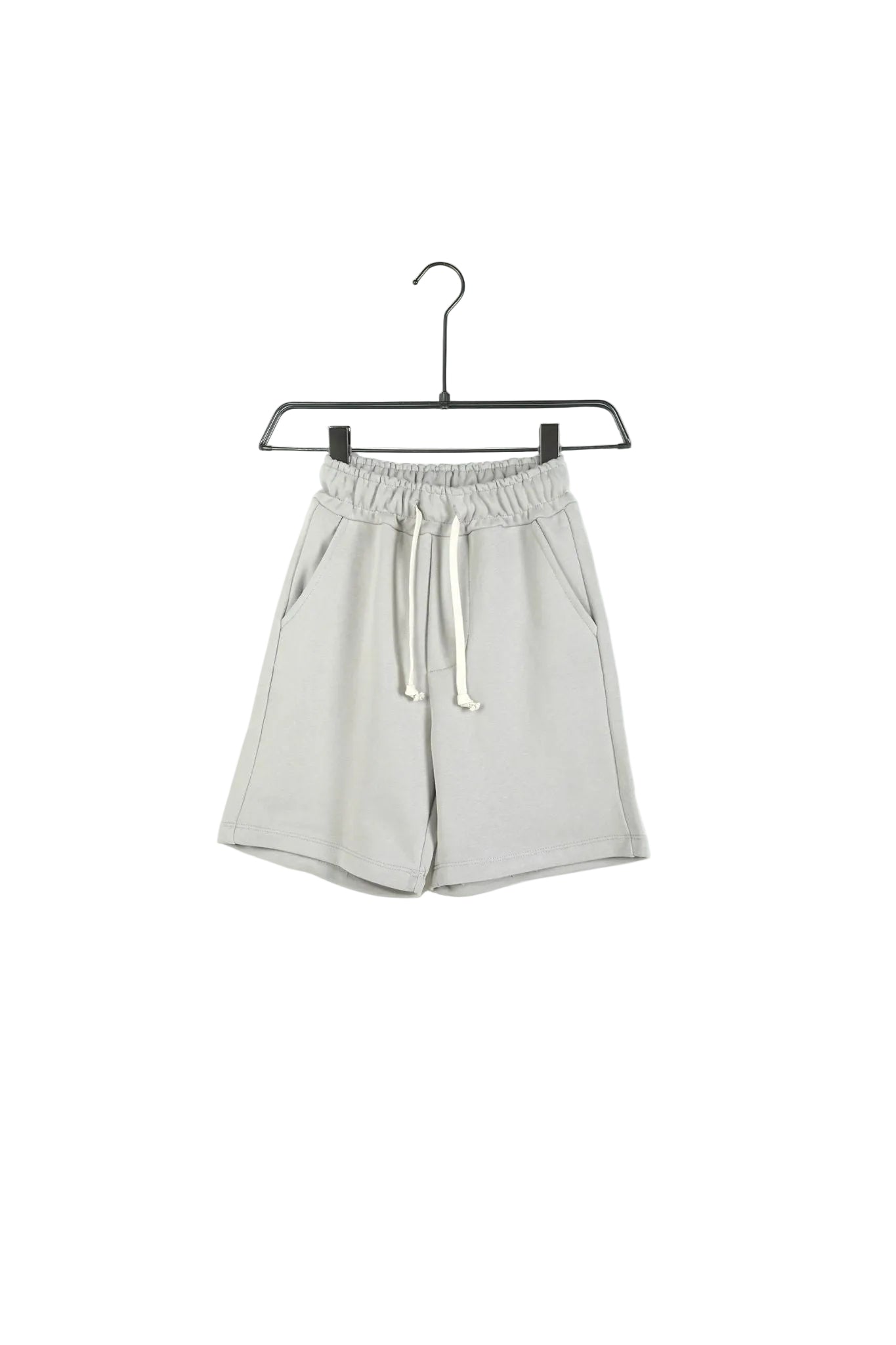 Pantaloni scurți gri deschis pentru copii, din material ușor și respirabil de vară, cu talie ajustabilă