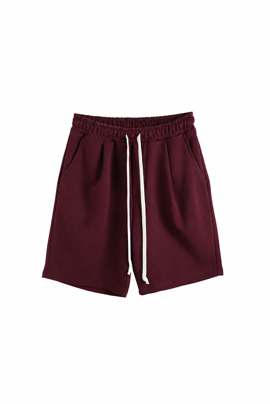 Pantaloni Scurți Bărbați Burgundy din Bumbac cu Șnur Lung - produs fashion bărbați Atelier AXD