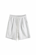 Pantaloni Scurți Bărbați Gri-Alb din Bumbac cu Șnur Lung - produs fashion bărbați Atelier AXD