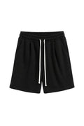 Pantaloni scurți negri cu șnur lung, design casual, lejer și confortabil