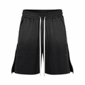 Pantaloni Scurți Bărbați Negri cu Fermoare Laterale și Șnur Lung – 100% Bumbac - produs fashion bărbați Atelier AXD