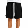 Pantaloni scurți sport negri pentru bărbați, cu șnur lung și despicătură laterală – Atelier AXD