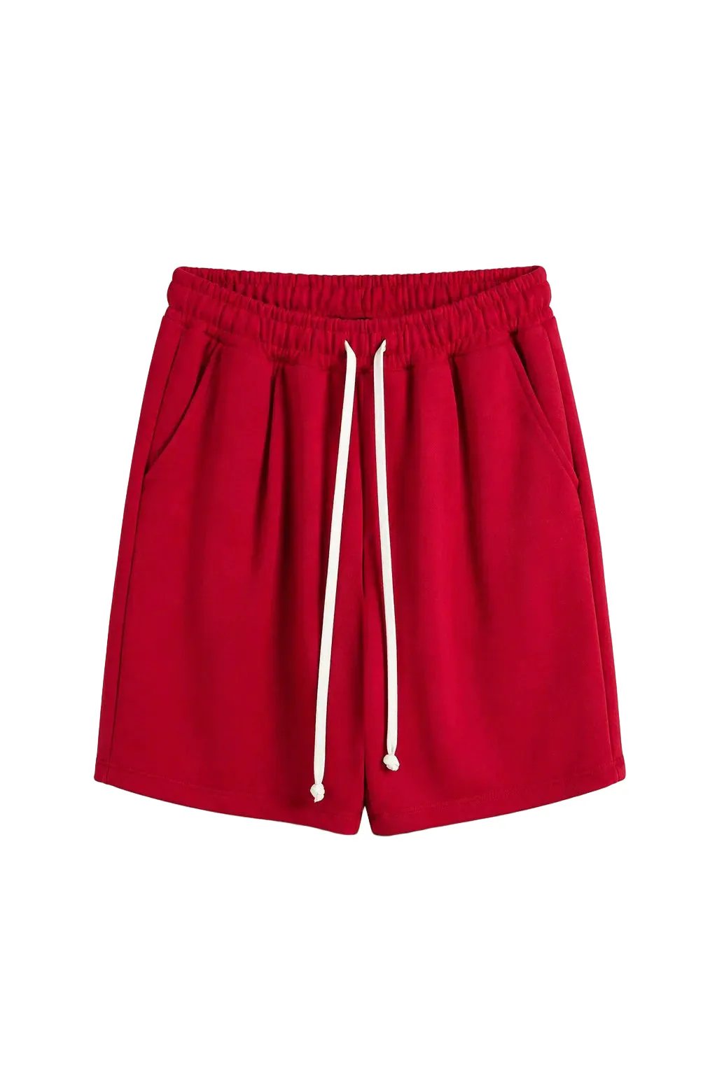 Pantaloni scurți roșii cu șnur lung, design casual, lejer și ideal pentru vară.