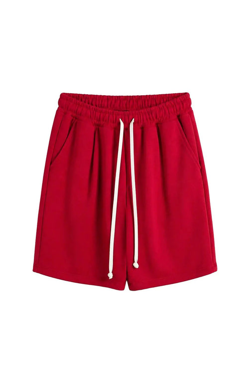 Pantaloni scurți roșii cu șnur lung, design casual, lejer și ideal pentru vară.