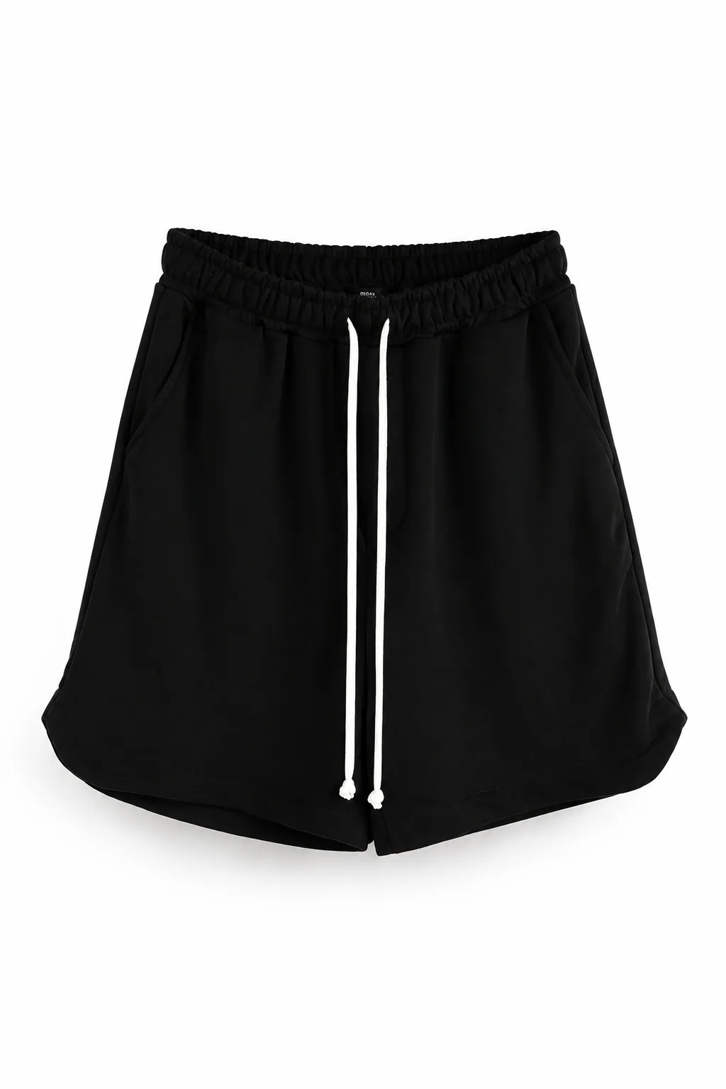 Pantaloni sport gri deschis cu șnur lung în talie, având o despicătură laterală cusută la baza piciorului, confecționați dint