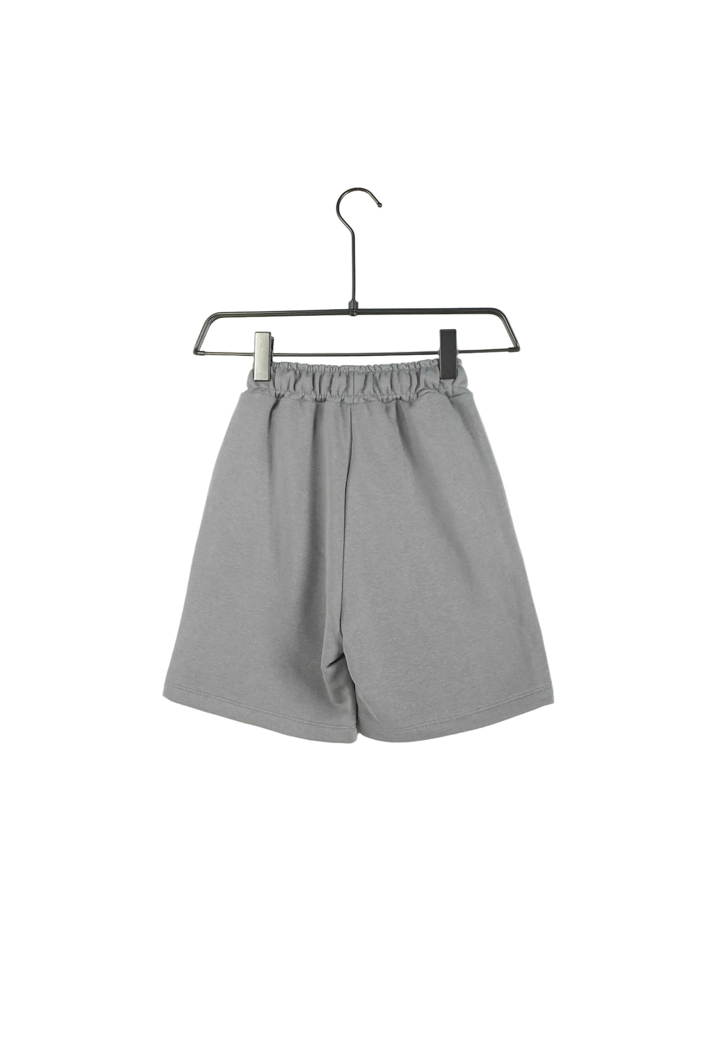Pantaloni scurți gri cu talie elastică și șnur reglabil, model comod pentru copii