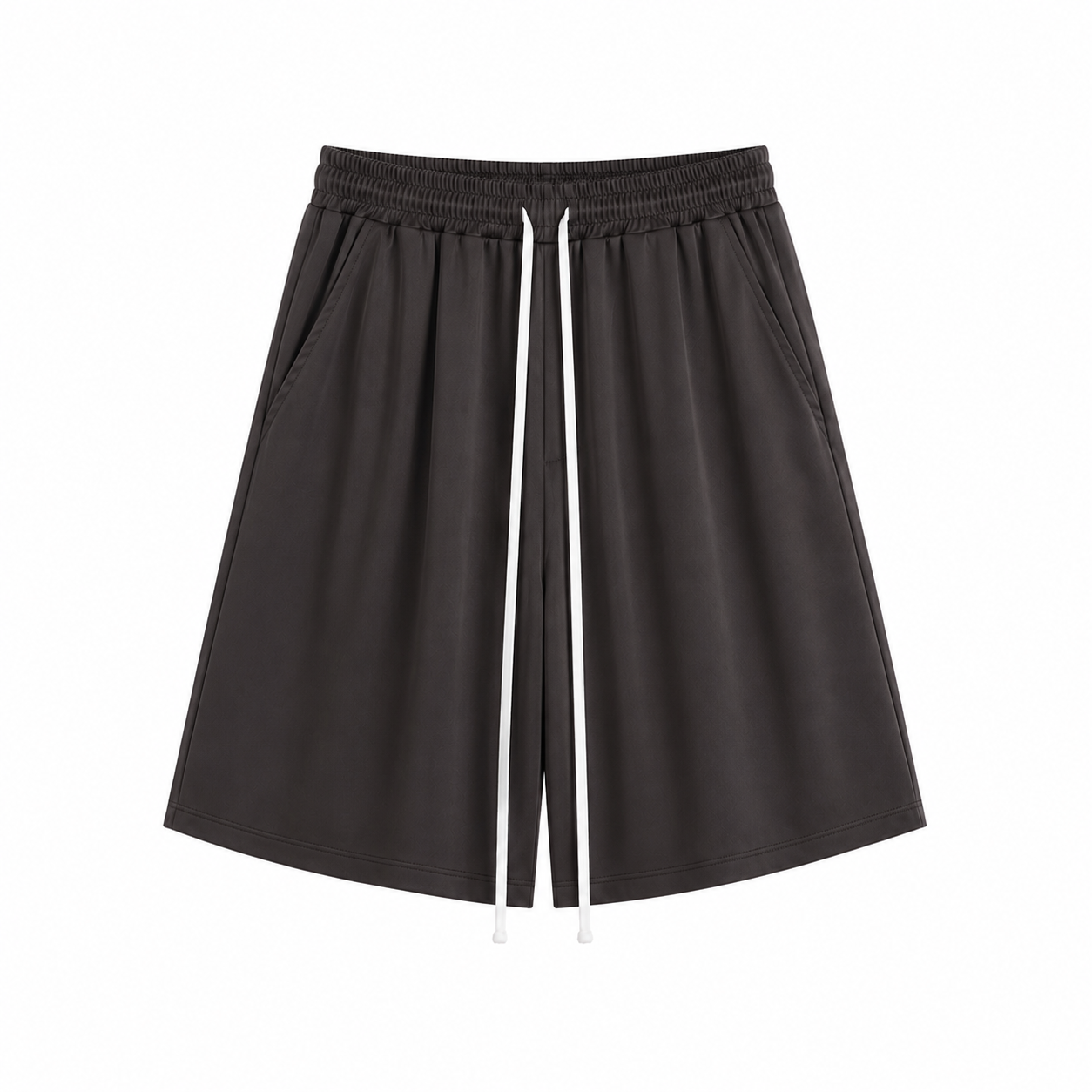 Pantaloni Scurți Maro Închis cu Șnur Lung – Subțiri, de Vară
