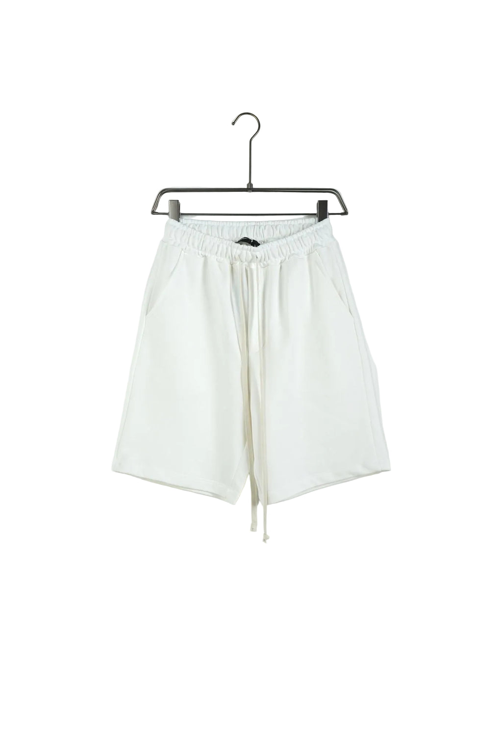 Pantaloni scurți unisex albi din bumbac 100%, model basic pentru bărbați și femei
