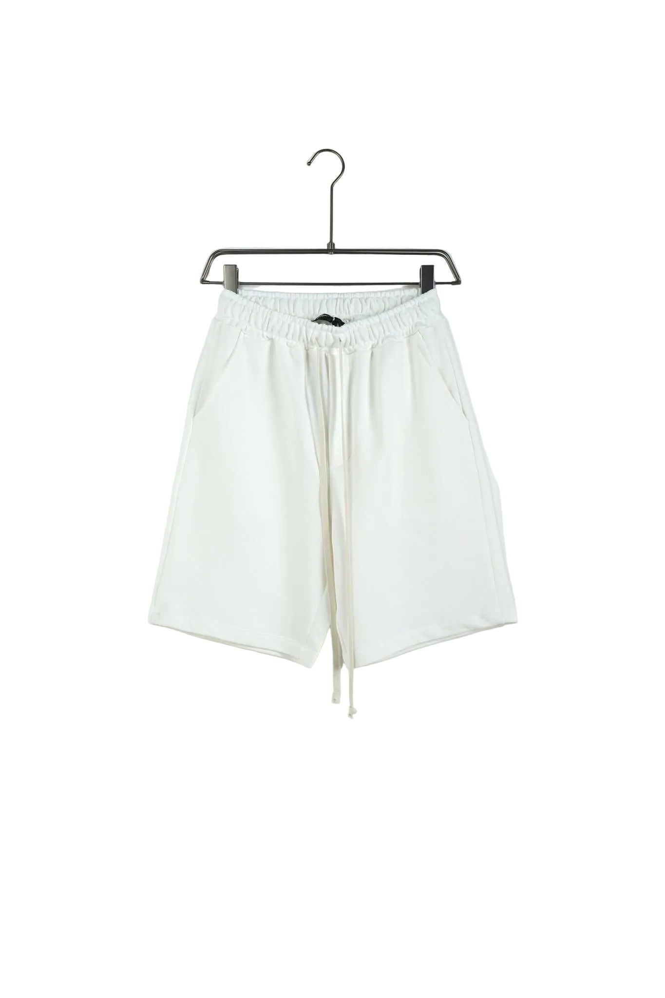 Pantaloni scurți unisex albi din bumbac 100%, model basic pentru bărbați și femei