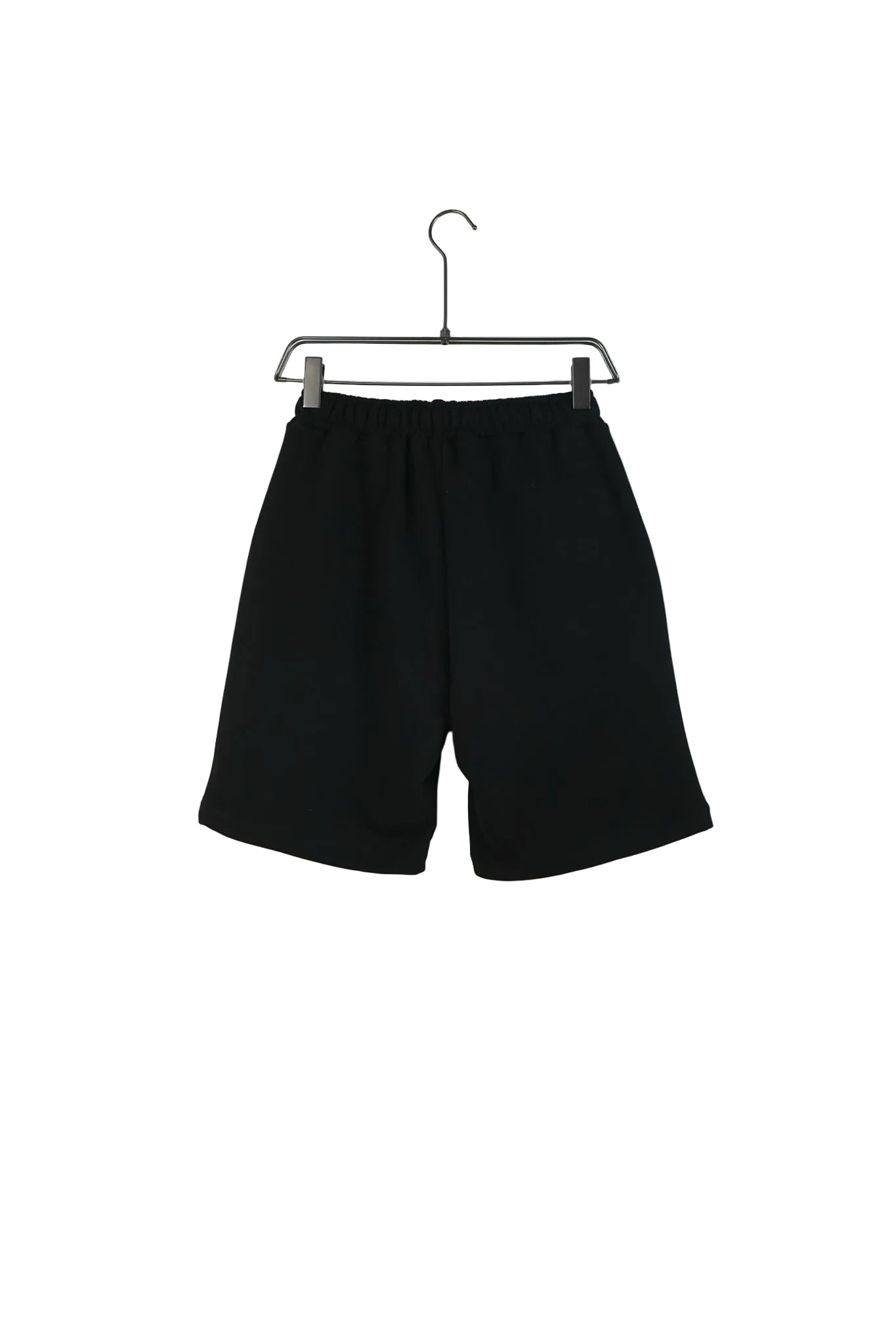 Pantaloni scurți negri bumbac design unisex, stil streetwear accesorizat cu șiret lung tip șnur, trend 2026