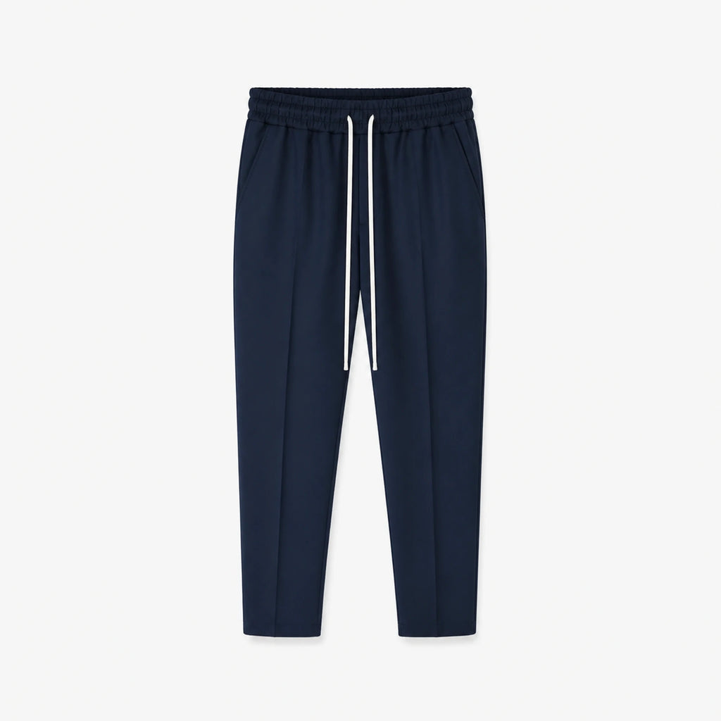 Pantaloni slim bărbați bleumarin, ghost mannequin, vedere frontală