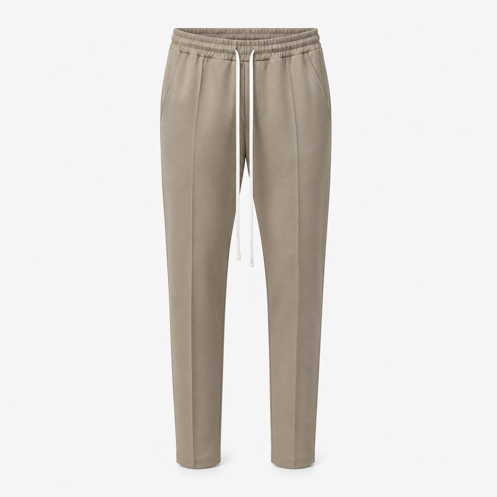 Pantaloni slim bărbați camel, ghost mannequin, vedere frontală