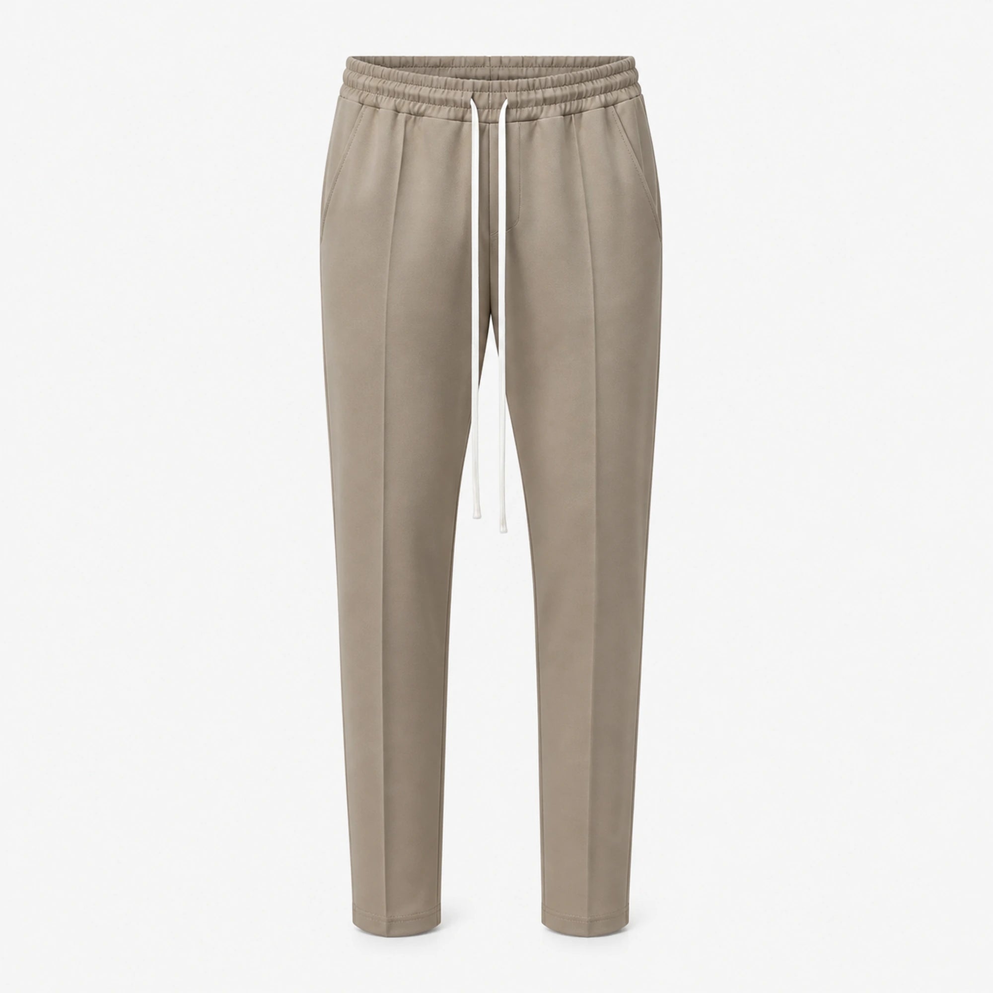 Pantaloni slim bărbați camel, ghost mannequin, vedere frontală