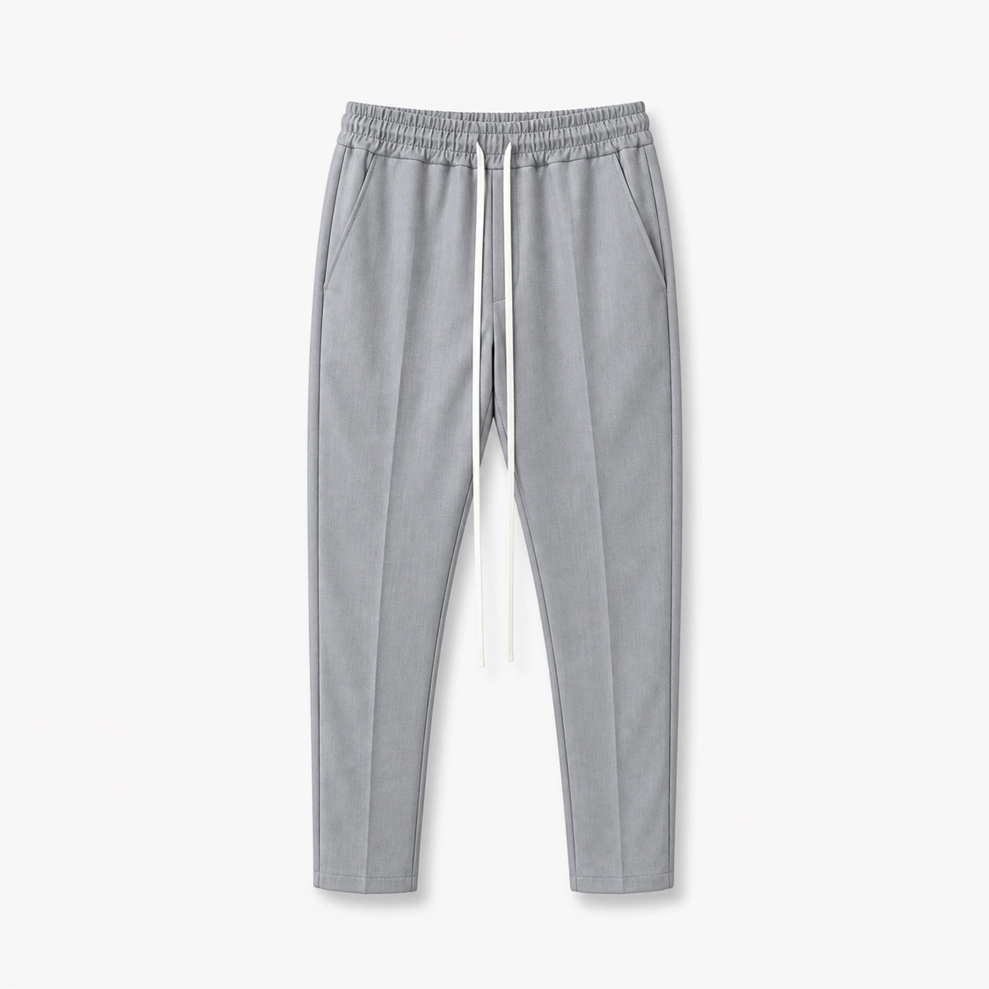 Pantaloni slim bărbați gri deschis, ghost mannequin, vedere frontală