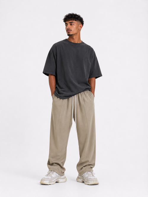 Pantaloni baggy cu șiret lung și fit streetwear modern