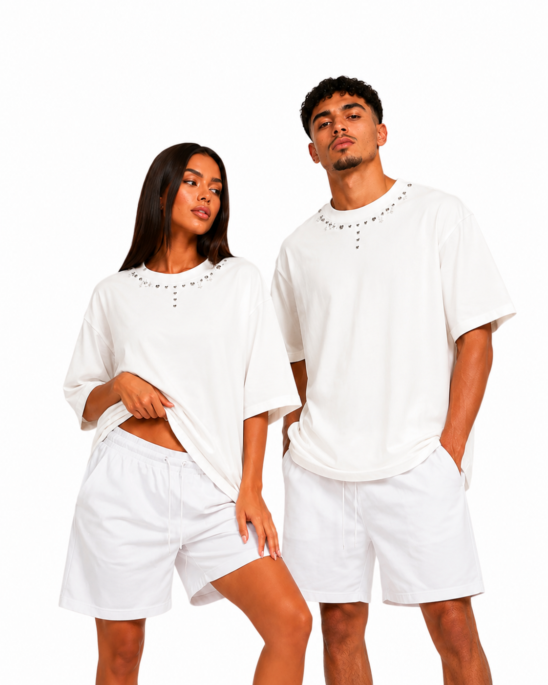 Tricou Unisex Alb cu Mix de Tinte