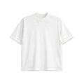 Tricou unisex alb din bumbac 100% cu design modern cu rupturi pe umeri și piept