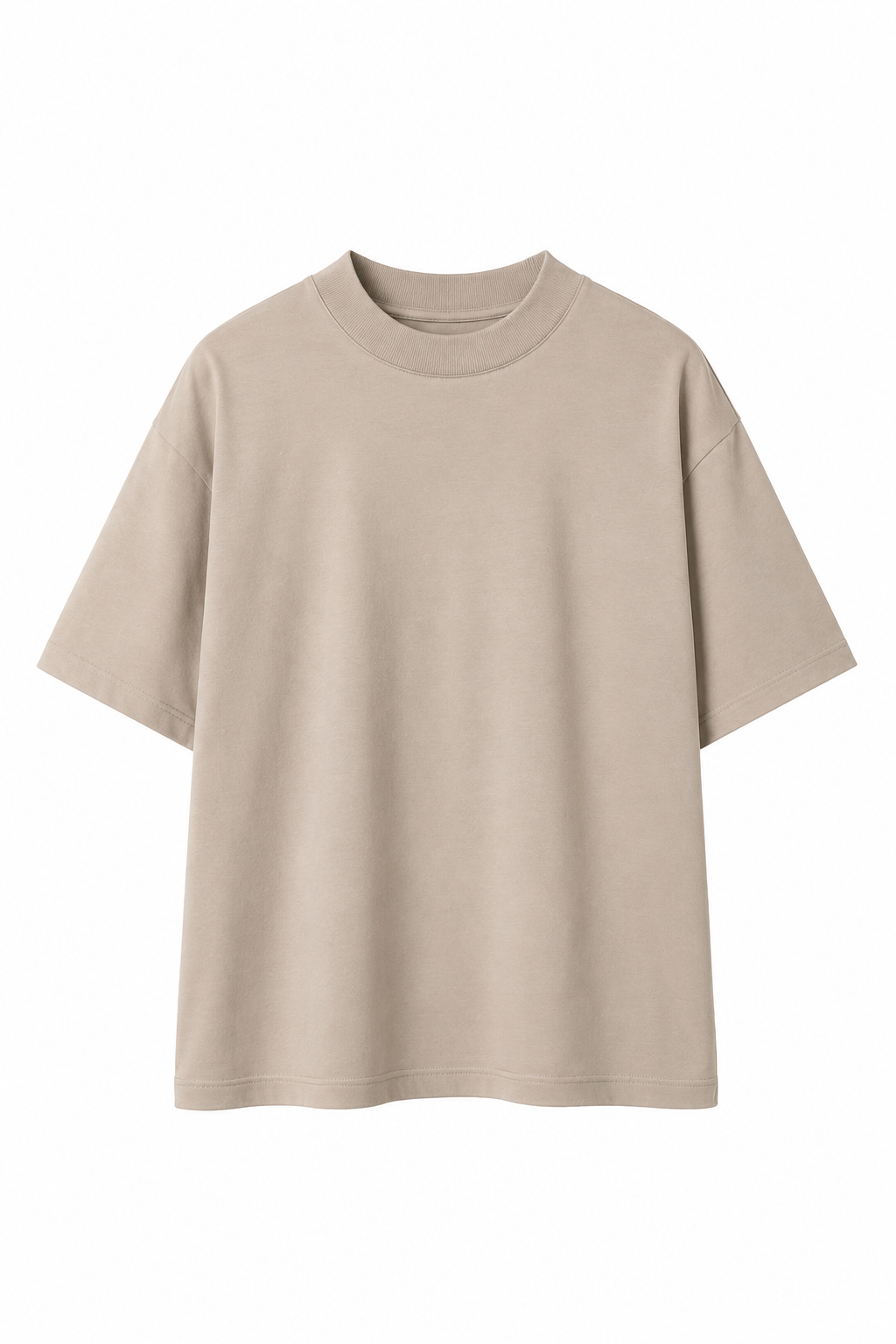 Tricou apricot unisex din bumbac cu guler strâns pe gât, model minimalist