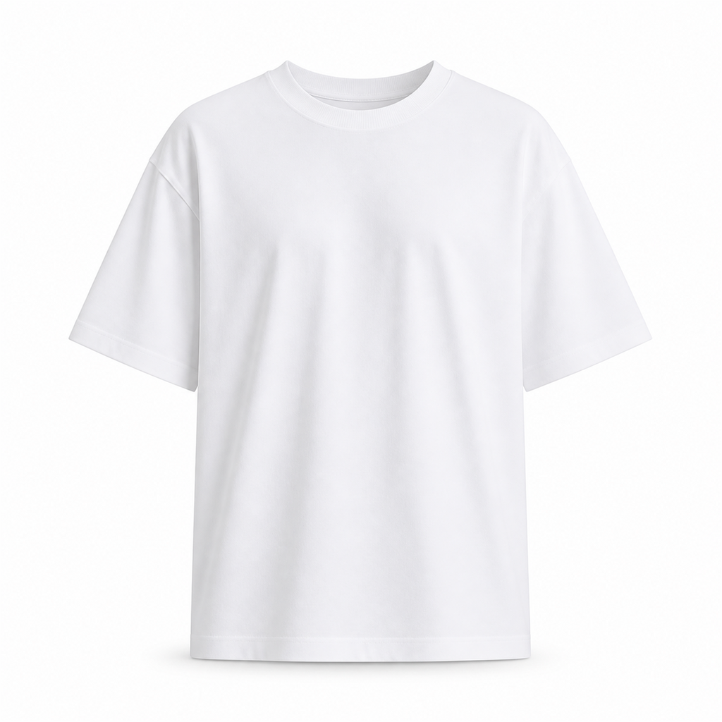 Tricou Bărbați Alb Regular din Bumbac 100% - vedere frontală ghost