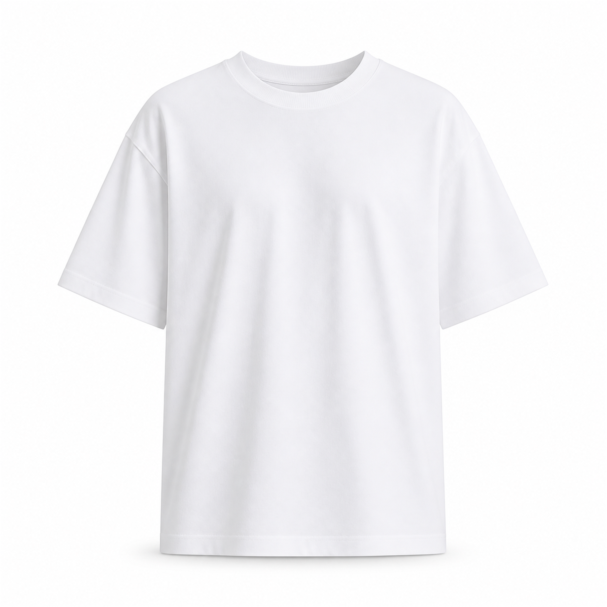 Tricou Bărbați Alb Regular din Bumbac 100% - vedere frontală ghost