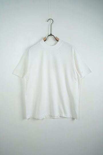 Tricou Bărbați Alb din Bumbac Rupturi